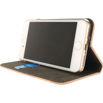MOB-22708 Smartphone premium magnet book case apple iphone 7 / apple iphone 8 roze In gebruik foto