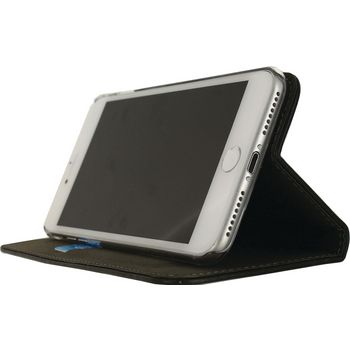 MOB-22721 Smartphone premium magnet book case apple iphone 7 plus zwart In gebruik foto