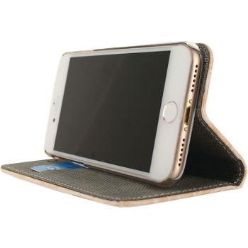 MOB-22771 Smartphone premium book case apple iphone 7 / apple iphone 8 roze In gebruik foto