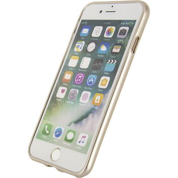 MOB-22903 Smartphone metallic gelly case apple iphone 7 / apple iphone 8 goud In gebruik foto