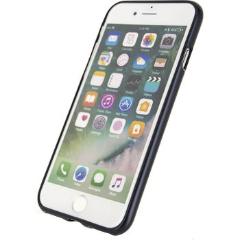 MOB-22905 Smartphone metallic gelly case apple iphone 7 / apple iphone 8 zwart In gebruik foto