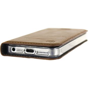 MOB-22945 Smartphone gelly wallet book case apple iphone 5 / 5s / se bruin In gebruik foto