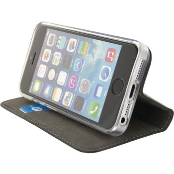 MOB-22950 Smartphone gelly wallet book case apple iphone 5 / 5s / se zwart In gebruik foto
