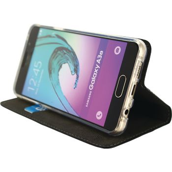MOB-22951 Smartphone gelly wallet book case samsung galaxy a3 2016 zwart In gebruik foto