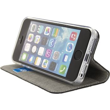 MOB-23012 Smartphone premium gelly book case apple iphone 5 / 5s / se zwart In gebruik foto