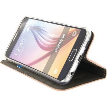 MOB-23030 Smartphone premium gelly book case samsung galaxy s6 roze In gebruik foto