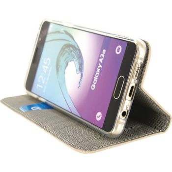 MOB-23039 Smartphone premium gelly book case samsung galaxy a3 2016 bruin In gebruik foto
