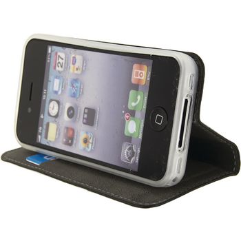 MOB-23061 Smartphone premium gelly book case apple iphone 4 / 4s zwart In gebruik foto