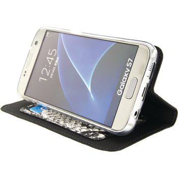 MOB-23091 Smartphone special edition premium gelly book case samsung galaxy s7 zwart In gebruik foto