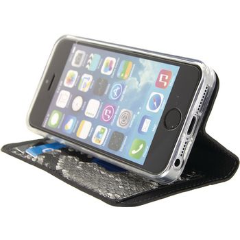 MOB-23093 Smartphone special edition premium gelly book case apple iphone 5 / 5s / se zwart In gebruik foto