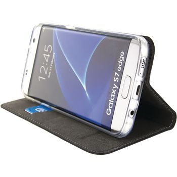 MOB-23095 Smartphone premium gelly book case samsung galaxy s7 edge zwart In gebruik foto