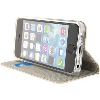 MOB-23102 Smartphone premium gelly book case apple iphone 5 / 5s / se bruin In gebruik foto