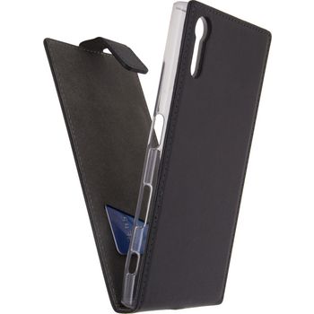 MOB-23315 Smartphone classic gelly flip case sony xperia xzs zwart In gebruik foto