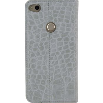 MOB-23318 Smartphone premium gelly book case huawei p8 lite 2017 / huawei p9 lite snake light grey