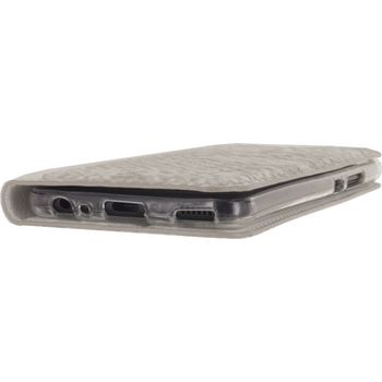 MOB-23452 Smartphone premium gelly book case huawei p10 snake light grey In gebruik foto
