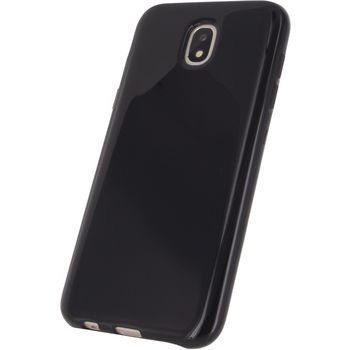 MOB-23522 Smartphone gel-case samsung galaxy j3 2017 zwart In gebruik foto