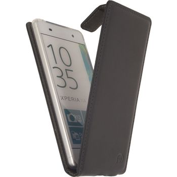 MOB-23539 Smartphone gelly flip case sony xperia xa zwart In gebruik foto