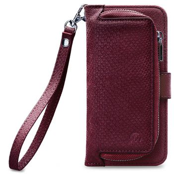 MOB-24240 Smartphone gelly wallet zipper case samsung galaxy a8 2018 rood