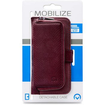 MOB-24240 Smartphone gelly wallet zipper case samsung galaxy a8 2018 rood Verpakking foto
