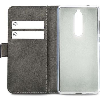 MOB-24396 Smartphone classic gelly wallet book case nokia 5.1/5 (2018) zwart In gebruik foto