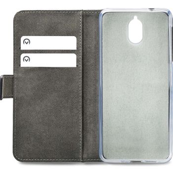 MOB-24399 Smartphone classic gelly wallet book case nokia 3.1/3 (2018) zwart In gebruik foto
