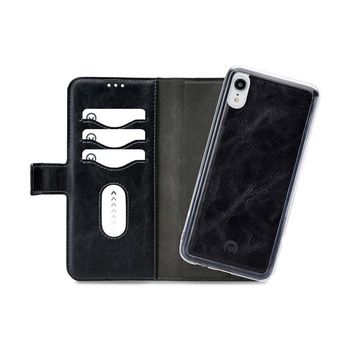 MOB-24442 Smartphone premium 2 in 1 gelly wallet case apple iphone xr zwart In gebruik foto