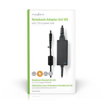 NBARF4505FBK Notebook-adapter 45 w | 7,4 x 5,0 mm centrale pin | 19,5 v / 2,31 a | geschikt voor hp | incl. voedi  foto