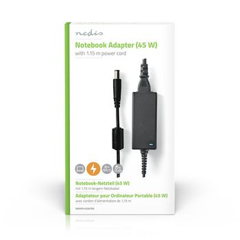 NBARF4506FBK Notebook-adapter | 45 w | 7,4 x 5,0 mm center pin (dell smart plug) | 19.5 vdc | 2.31 a | type-f (ce  foto