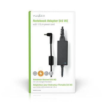 NBARF4513FBK Notebook-adapter 45 w | 4,0 x 1,7 mm | 20 v / 2,25 a | geschikt voor lenovo | incl. voedingskabel  foto