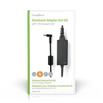 NBARF4514FBK Notebook-adapter 45 w | 4,5 x 3,0 mm centrale pin | 19,5 v / 2,31 a | geschikt voor hp | incl. voedi  foto