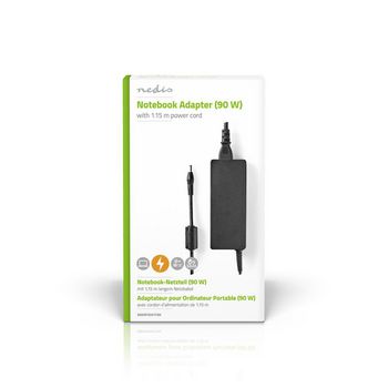 NBARF9001FBK Notebook-adapter 90 w | 5,5 x 2,5 mm | 19 v / 4,74 a | geschikt voor asus | incl. voedingskabel  foto