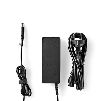 NBARF9005FBK Notebook-adapter | 90 w | 7,4 x 5,0 mm center pin (hp smart plug) | 18.5 vdc | 4.9 a | type-f (cee 7 Inhoud verpakking foto