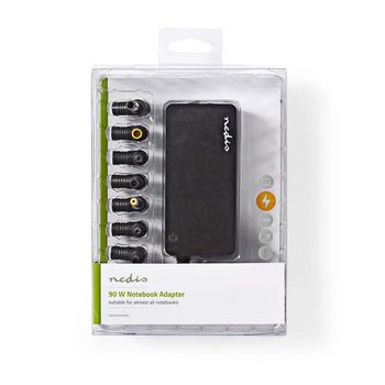 NBARUM90WBK Notebookadapter | universeel met 8 stekkers | 90 w | uitgang 15 v - 19,5 v Verpakking foto