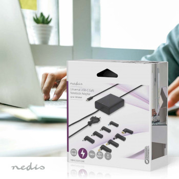 NBAU100110BK Notebook-adapter | gan | 100 w | 5 / 9 / 12 / 15 / 20 v dc | 3.0 / 5.0 a | gebruikt voor: notebook / Product foto