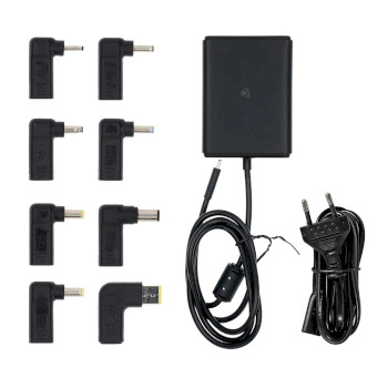 NBAU100110BK Notebook-adapter | gan | 100 w | 5 / 9 / 12 / 15 / 20 v dc | 3.0 / 5.0 a | gebruikt voor: notebook / Inhoud verpakking foto