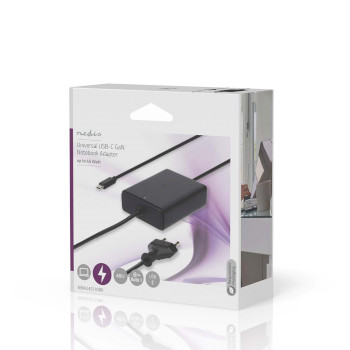 NBAU45110BK Notebook-adapter | gan | 45 w | 5 / 9 / 12 / 15 / 20 v dc | 2.25 / 2.33 / 2.92 / 3.0 a | gebruikt vo Verpakking foto