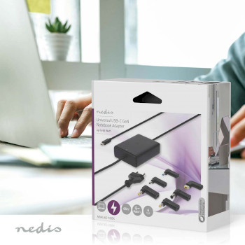 NBAU65110BK Notebook-adapter | gan | 65 w | 5 / 9 / 12 / 15 / 20 v dc | 2.4 / 3.0 / 3.25 a | gebruikt voor: note Product foto