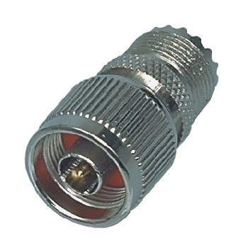 NC-304 Antenne adapter n male - pl259 female zilver