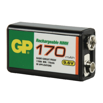 NIMH-GP9V6 Oplaadbare nimh batterij e-block 9.6 v industrial 170 mah 1-polybag Product foto