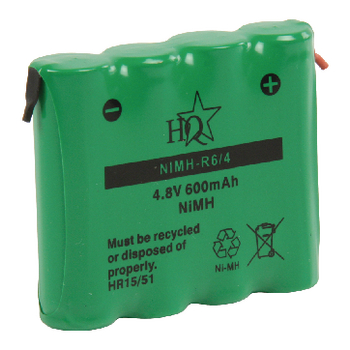 NIMH-R6/4 Oplaadbare nimh batterij pack 4.8 v 600 mah 1-pack