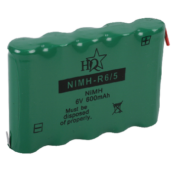 NIMH-R6/5 Oplaadbare nimh batterij pack 6.0 v 600 mah 1-pack