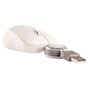 NPMI1080-01 Bedrade muis draagbaar 3 knoppen wit In gebruik foto