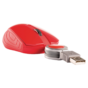 NPMI1080-03 Bedrade muis draagbaar 3 knoppen rood In gebruik foto