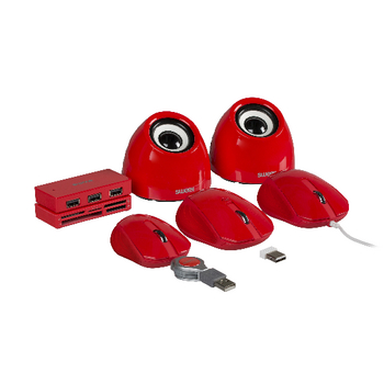 NPMI1080-03 Bedrade muis draagbaar 3 knoppen rood Product foto