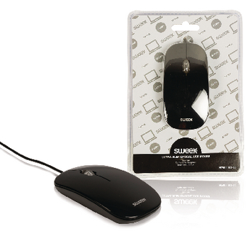 NPMI1101-00 Bedrade muis bureaumodel 3 knoppen zwart