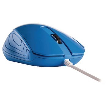 NPMI1180-07 Bedrade muis bureaumodel 3 knoppen blauw In gebruik foto