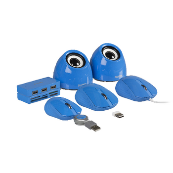 NPMI1180-07 Bedrade muis bureaumodel 3 knoppen blauw Product foto