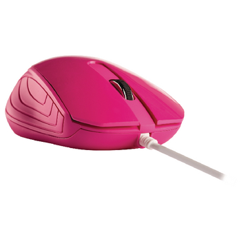 NPMI1180-09 Bedrade muis bureaumodel 3 knoppen roze In gebruik foto