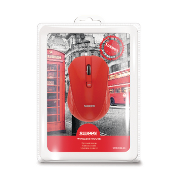 NPMI5180-03 Draadloze muis bureaumodel 3 knoppen rood Verpakking foto