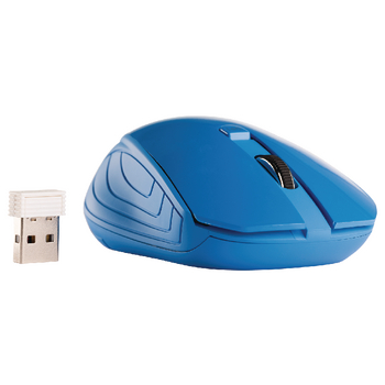 NPMI5180-07 Draadloze muis bureaumodel 3 knoppen blauw In gebruik foto